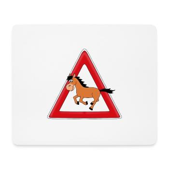ACHTUNG PFERD - Mousepad (Querformat) - Weiß - Vorne