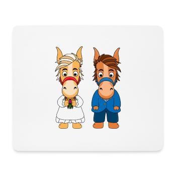 PFERDE - HOCHZEIT - Mousepad (Querformat) - Weiß - Vorne