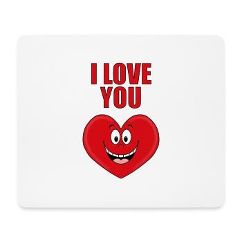 I LOVE YOU - Mousepad (Querformat) - Weiß - Vorne