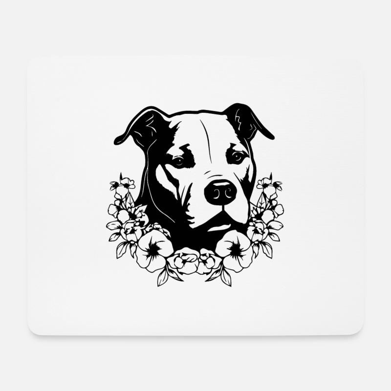 Pitbull - Mousepad (Querformat) - Weiß