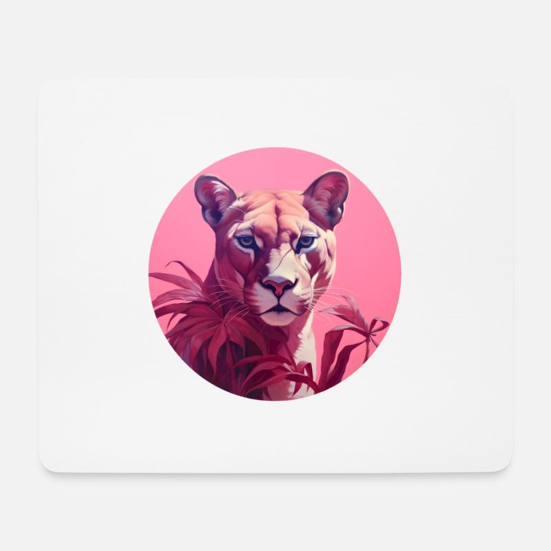 Panther in Pink - Mouse Pad (horizontal) - white