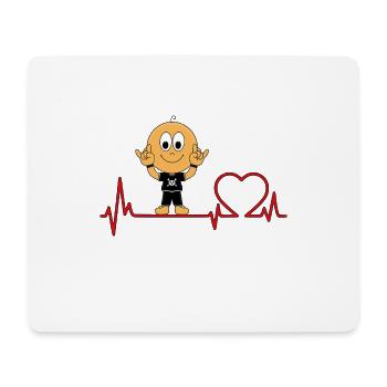 HERZSCHLAG - BABY - MUSIKER - LIEBE - Mousepad (Querformat) - Weiß - Vorne