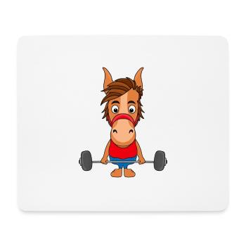 GEWICHTHEBER - PFERD - Mousepad (Querformat) - Weiß - Vorne
