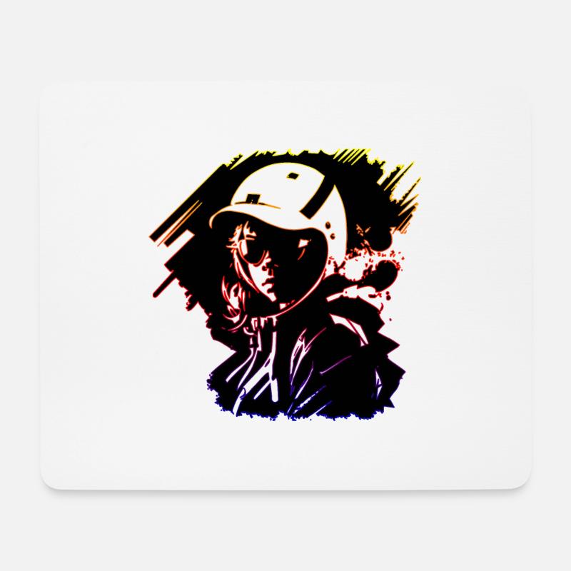 Madchen in Helmet - Mousepad (Querformat) - Weiß