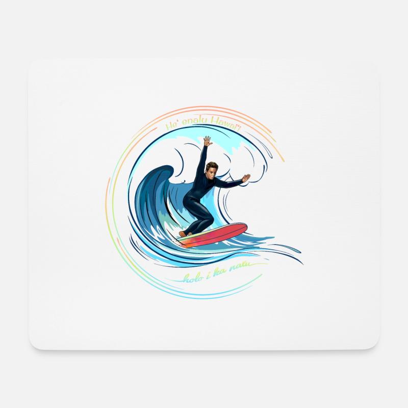 Surfen Hawaiian - Mousepad (Querformat) - Weiß