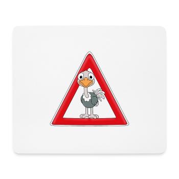 ACHTUNG STRAUß - Mousepad (Querformat) - Weiß - Vorne