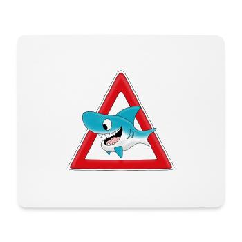ACHTUNG HAI - Mousepad (Querformat) - Weiß - Vorne