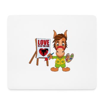 PFERD - PONY - KÜNSTLER - MALER - LIEBE - Mousepad (Querformat) - Weiß - Vorne