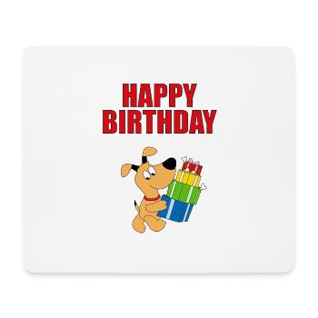 HUND - DOG - GEBURTSTAG - HAPPY BIRTHDAY - Mousepad (Querformat) - Weiß - Vorne