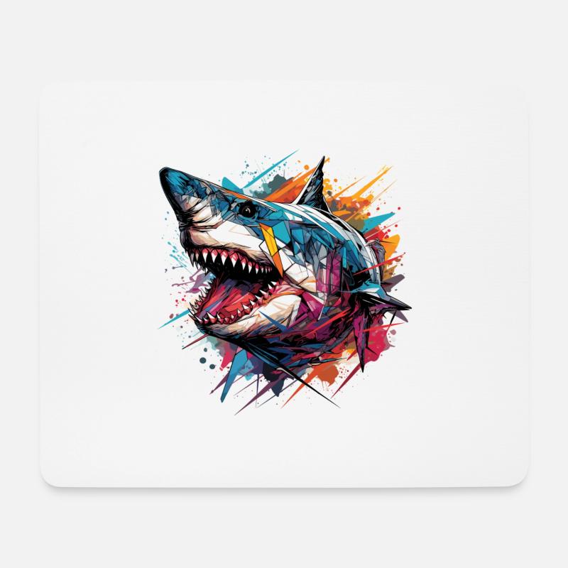 Shark abstract - Mouse Pad (horizontal) - white