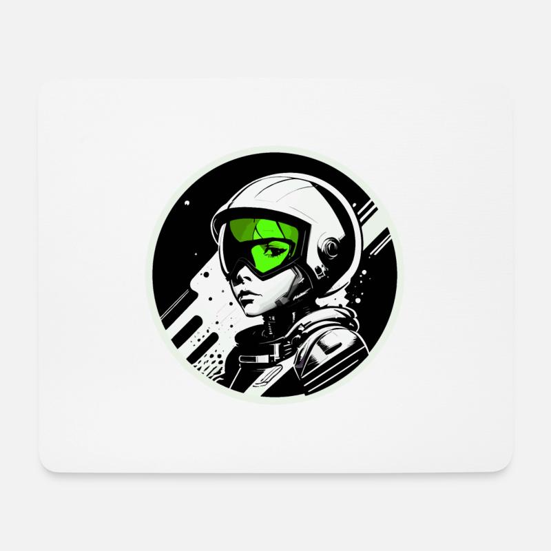 Austronaut logo stamp - Mouse Pad (horizontal) - white