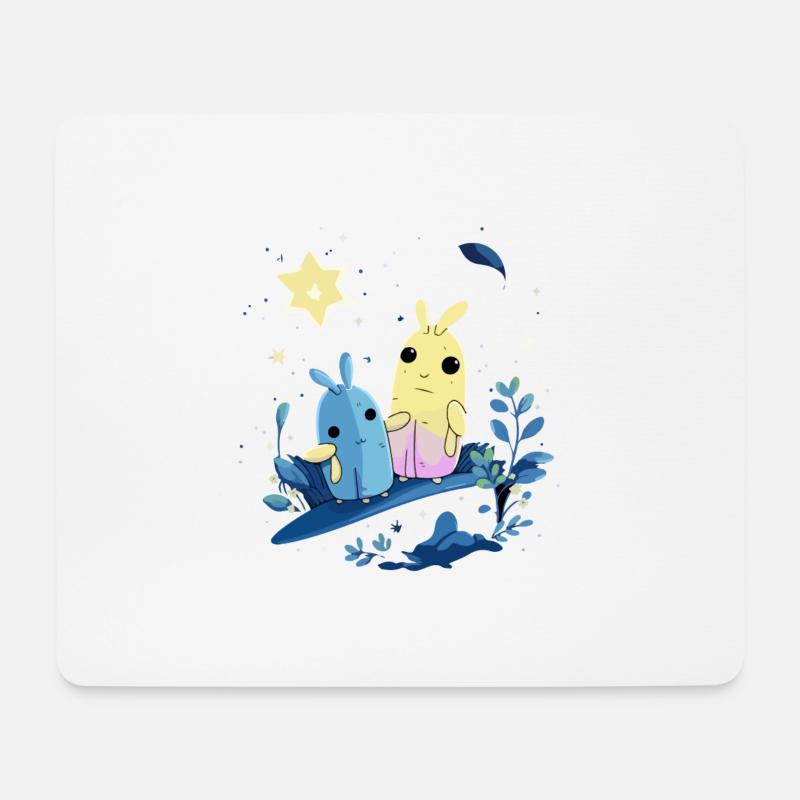 Sui und Kui in Bewegung - Mousepad (Querformat) - Weiß