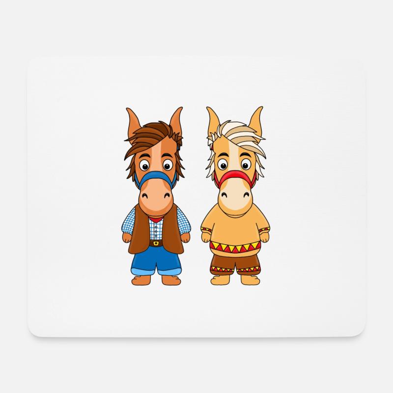 PFERDE - PONYS - Mousepad (Querformat) - Weiß