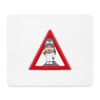 ACHTUNG MAULWURF - Mousepad (Querformat) - Weiß - Vorne