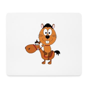 REITEN - PFERD - PONY - BIBER - OTTER - Mousepad (Querformat) - Weiß - Vorne