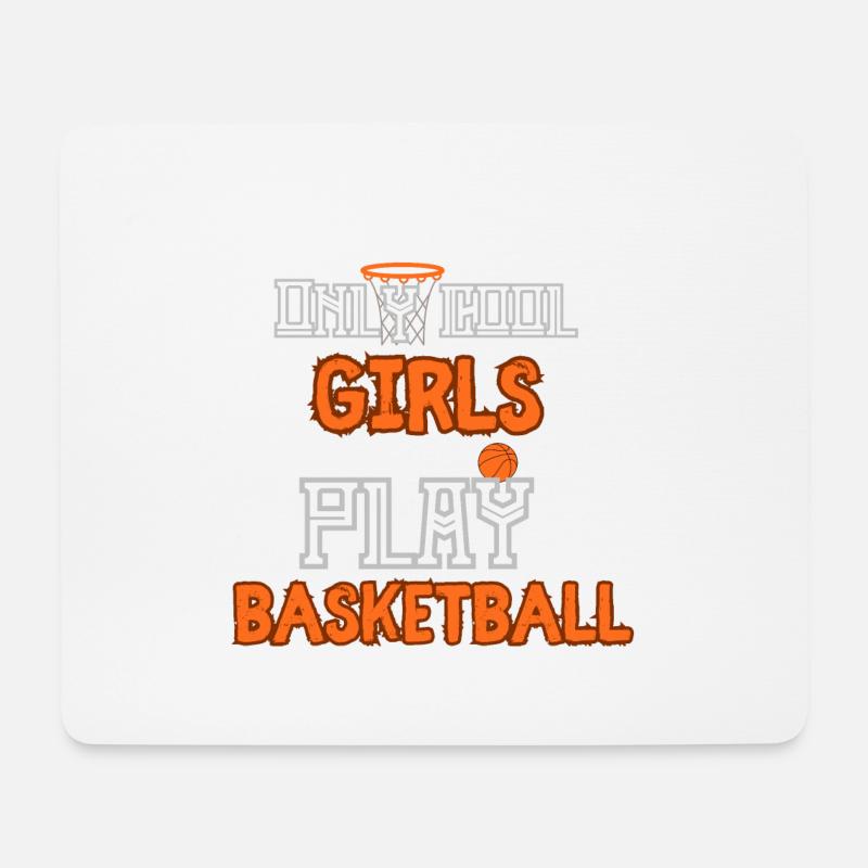 Nur coole Mädchen spielen Basketball - Mousepad (Querformat) - Weiß