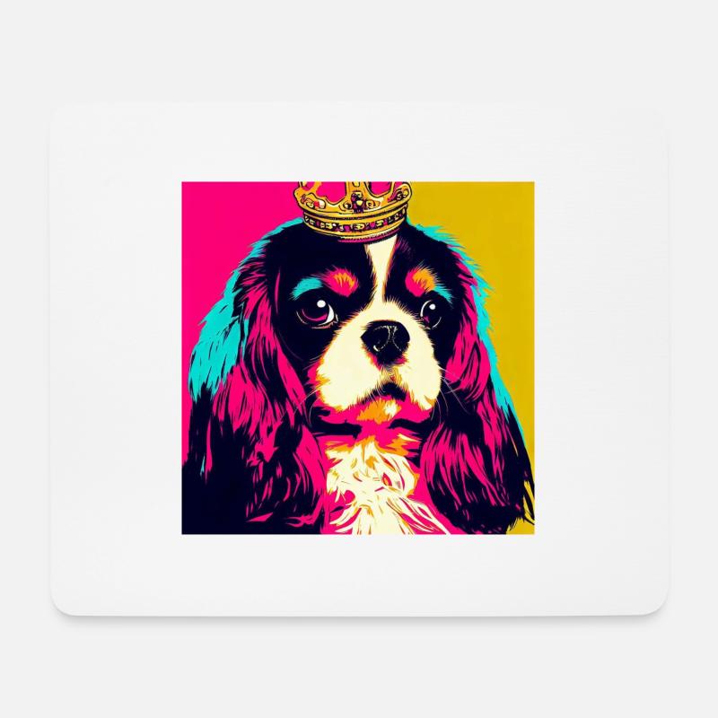 Cavalier King Charles Spaniel Pop Art - Mousepad (Querformat) - Weiß