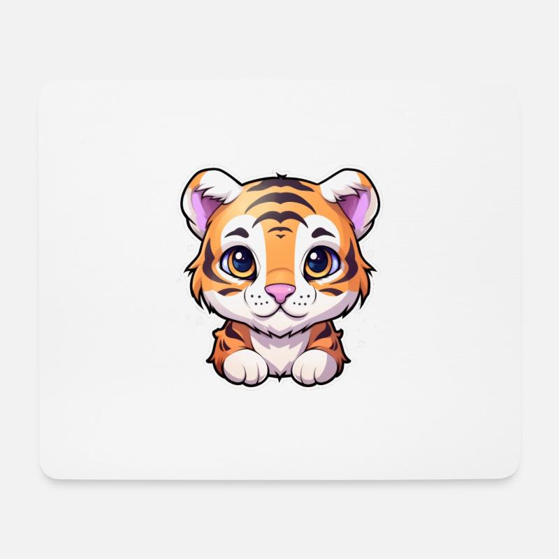 Bébé tigre - Tapis de souris (format paysage) - blanc