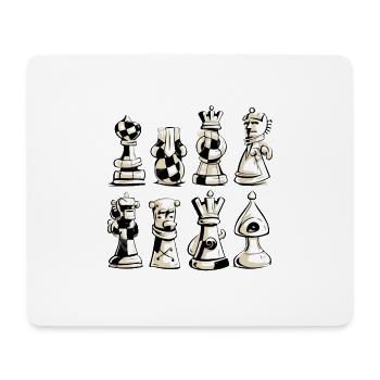 Chess Pieces No. 4 - Mouse Pad (horizontal) - white - Front