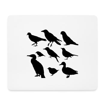 Vögel minimalistisch, Silhouetten - Mousepad (Querformat) - Weiß - Vorne