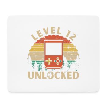 Level 12 freigeschaltet - Mousepad (Querformat) - Weiß - Vorne