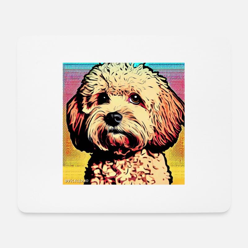 Poodle Cross pop art - Mouse Pad (horizontal) - white