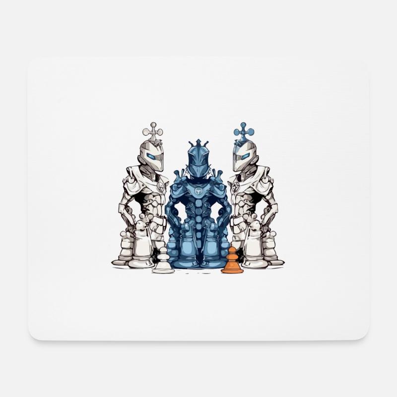 Futuristic chess pieces - Mouse Pad (horizontal) - white