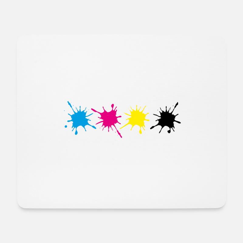 Farbkleckse - Mousepad (Querformat) - Weiß