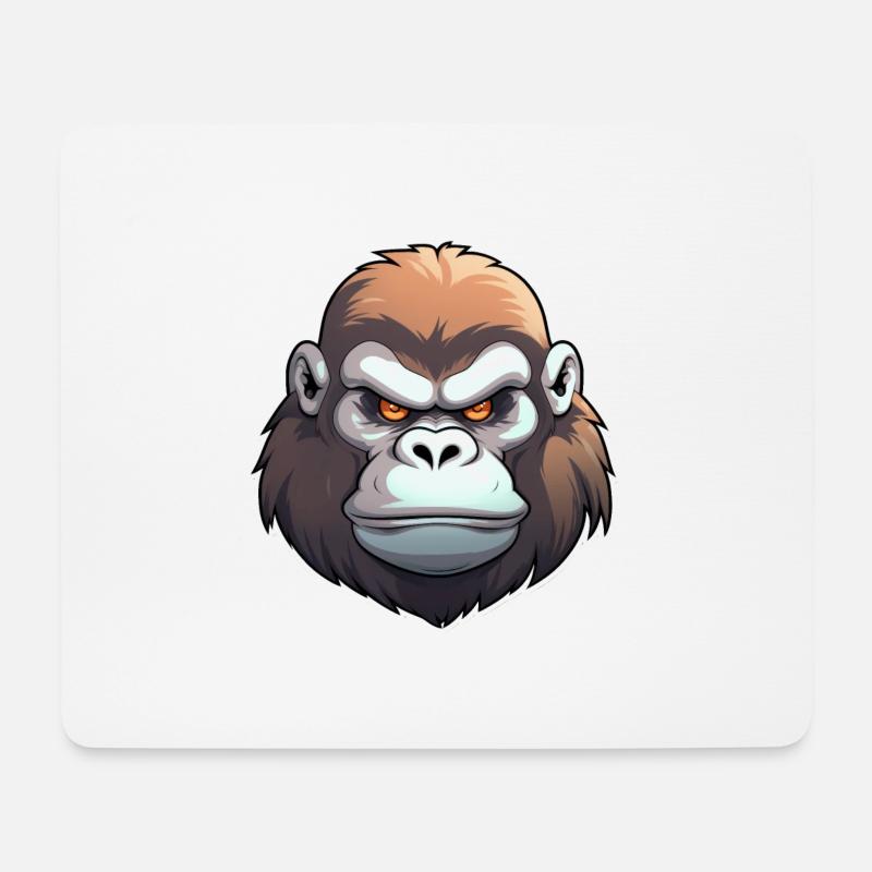 Gorilla Anime - Mousepad (Querformat) - Weiß
