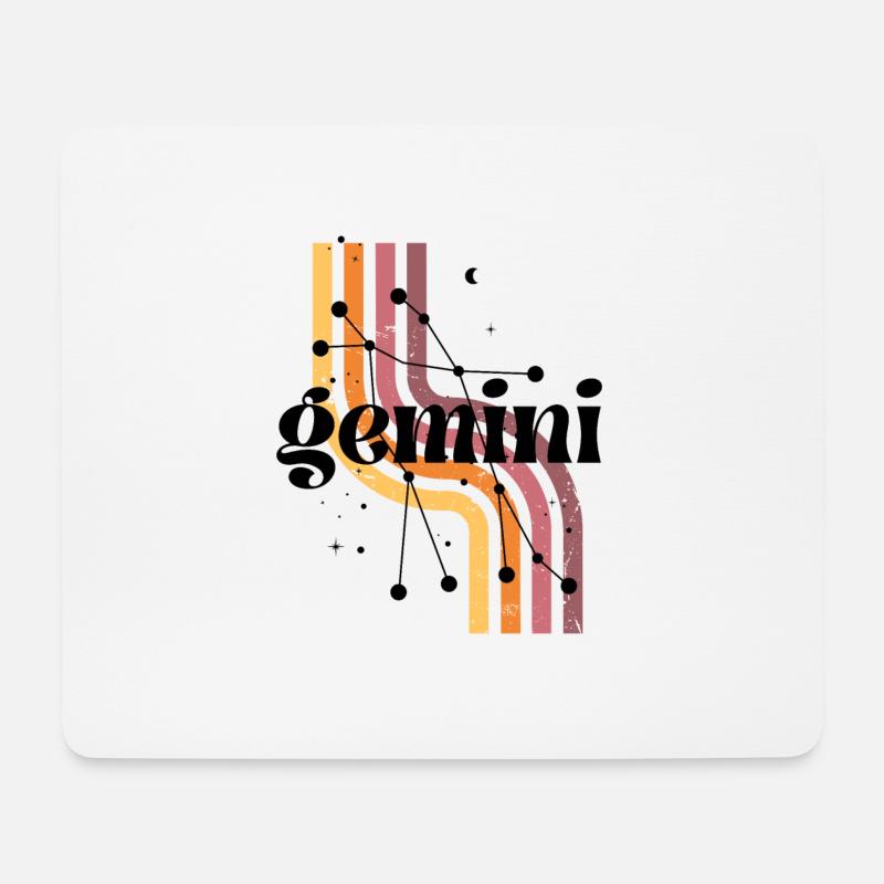 Zwillinge Retro-Horoskop - Mousepad (Querformat) - Weiß