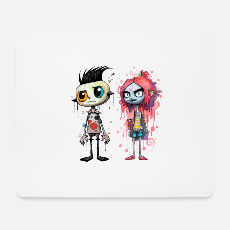 das schräge Pärchen - Mousepad (Querformat) - Weiß
