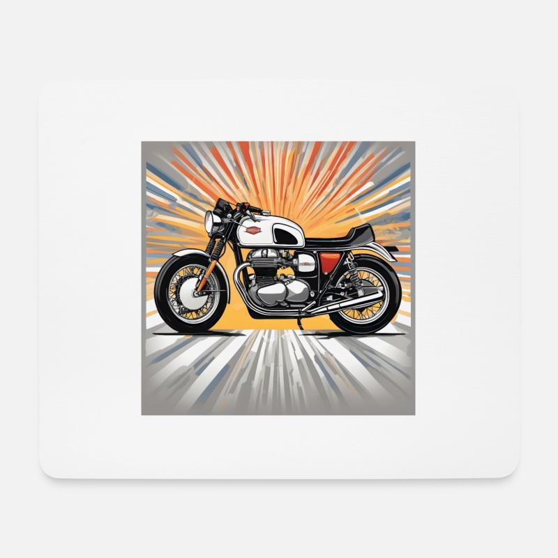 Sunburst Classic Motorcycle - Mouse Pad (horizontal) - white