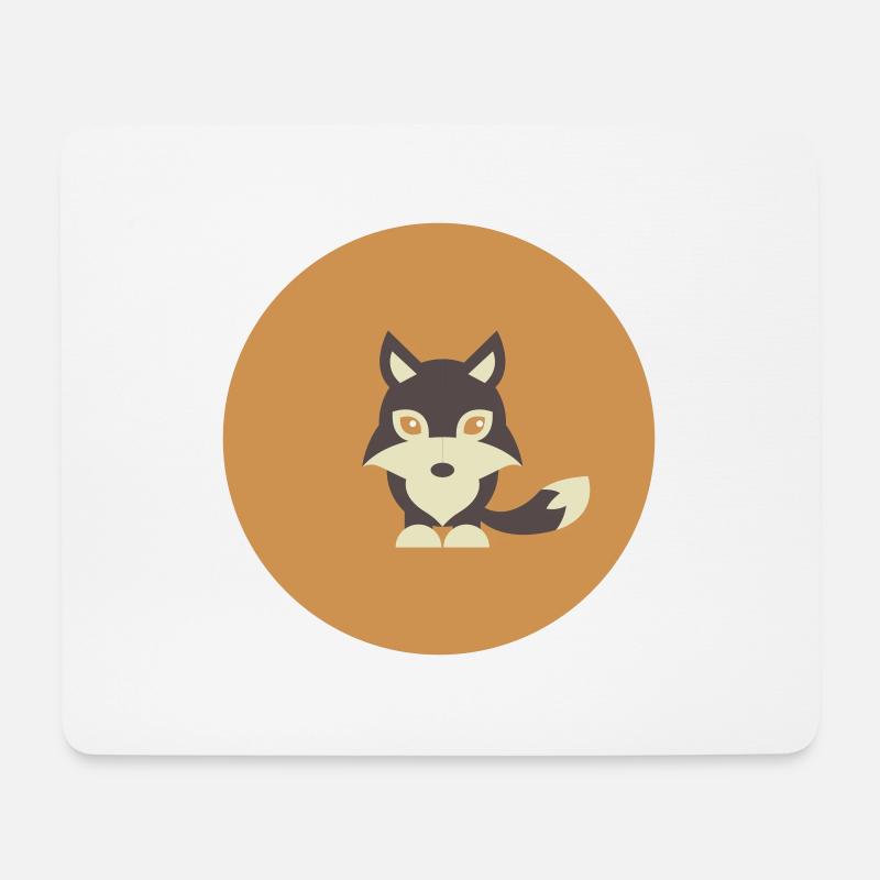 Loup - Tapis de souris (format paysage) - blanc