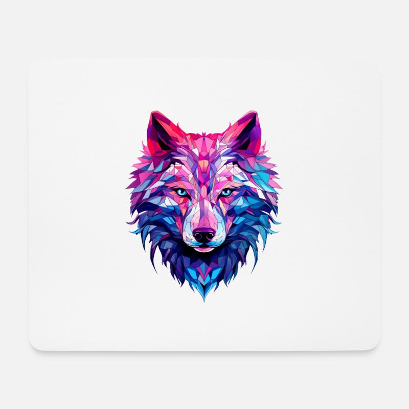 Wolf - Mousepad (Querformat) - Weiß