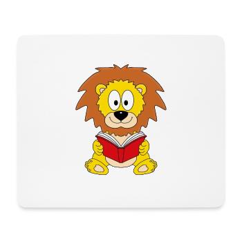 LESEN - BUCH - GESCHICHTE - TIERISCH - TIER - LÖWE - Mousepad (Querformat) - Weiß - Vorne