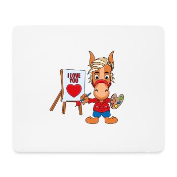 MALER - KÜNSTLER - KUNST - LIEBE - PFERD - PONY - Mousepad (Querformat) - Weiß - Vorne