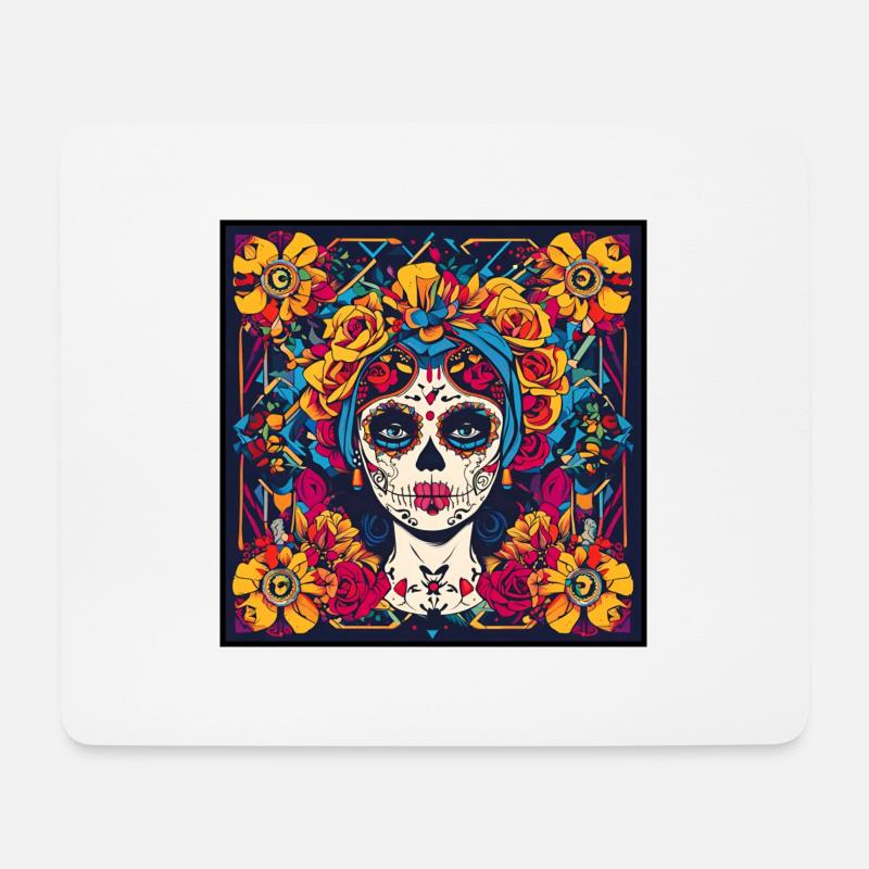 La Catrina - Mousepad (Querformat) - Weiß