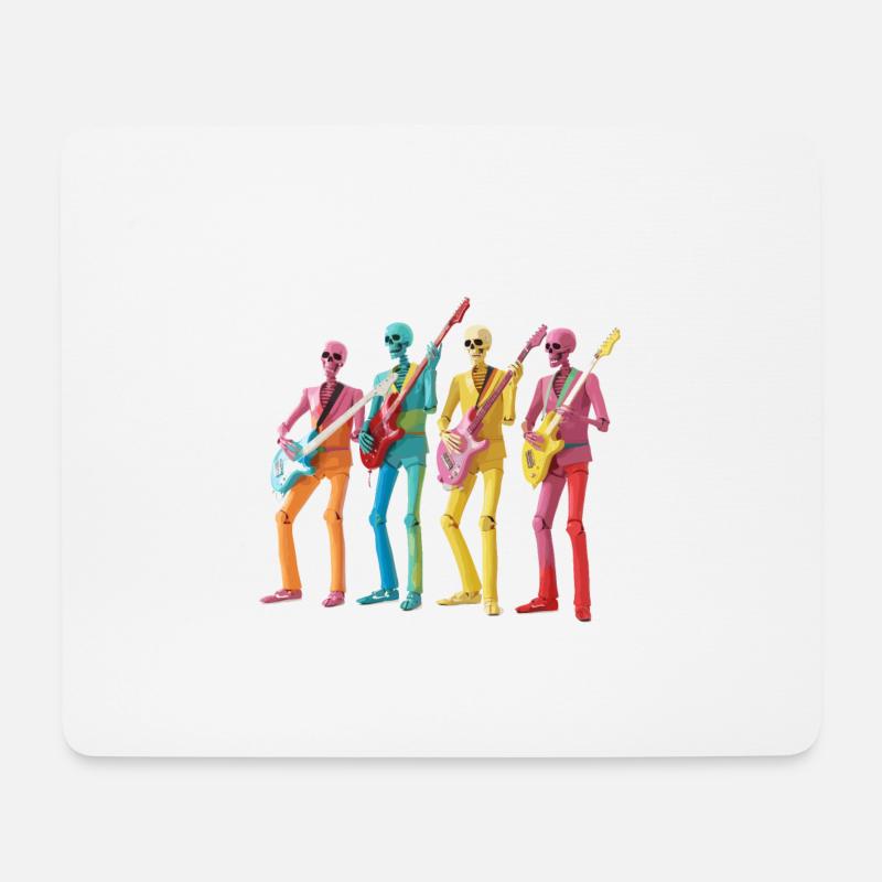 die bunten Skelette der Musik - Mousepad (Querformat) - Weiß