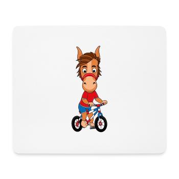 PFERD - PONY - FAHRRAD - RAD - TIER - Mousepad (Querformat) - Weiß - Vorne