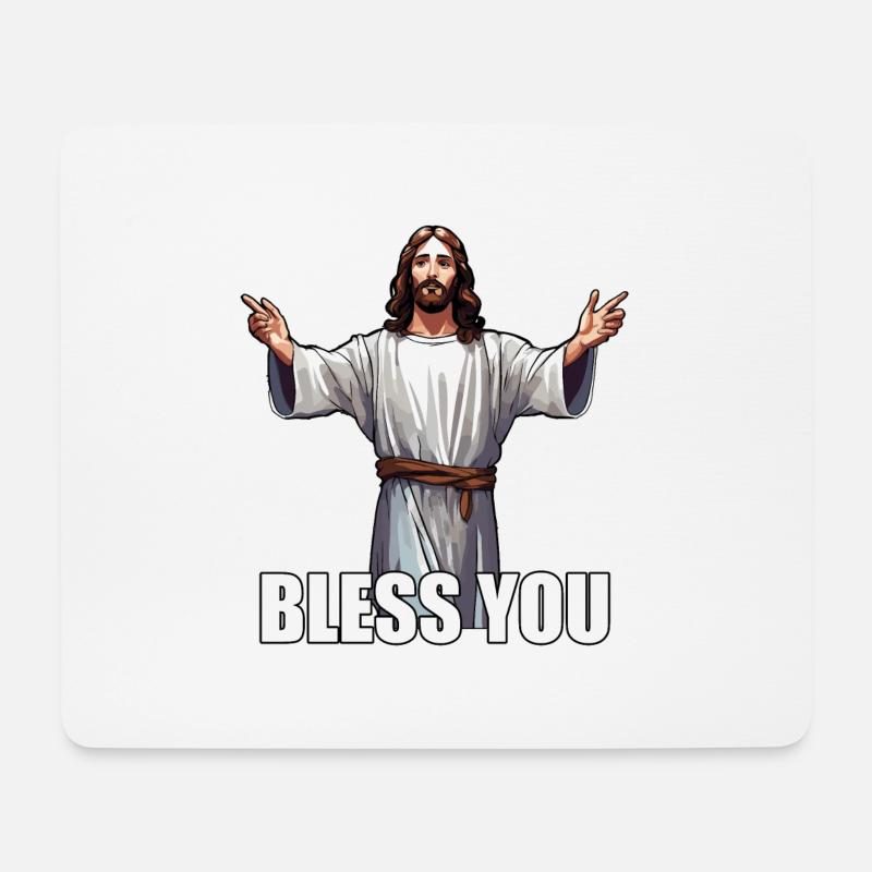 Bless You - Mousepad (Querformat) - Weiß