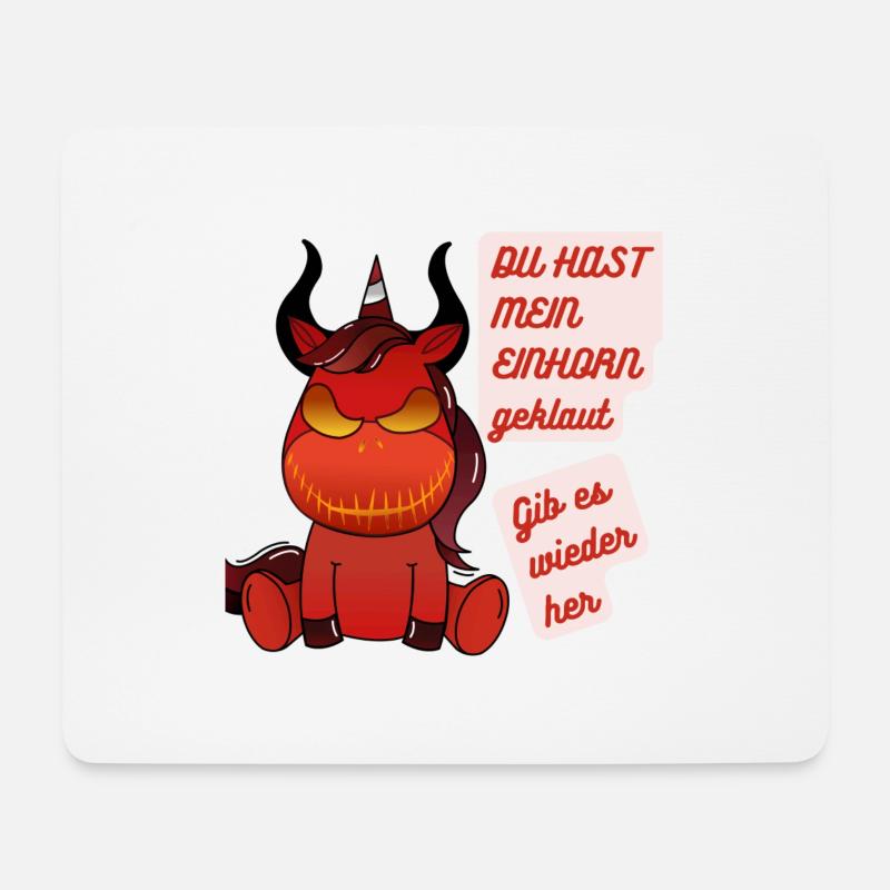 DU hast mein Einhorn geklaut - Mousepad (Querformat) - Weiß