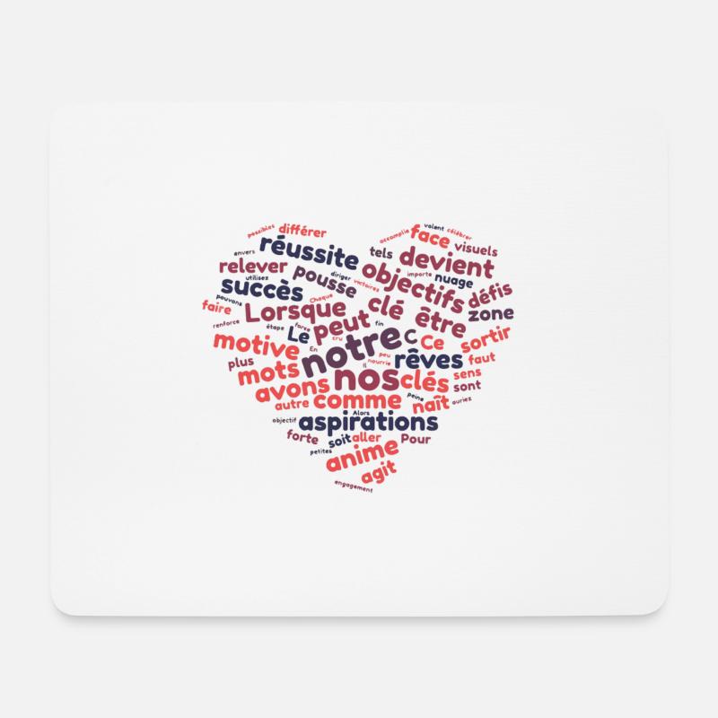 Word cloud motivation - Mouse Pad (horizontal) - white
