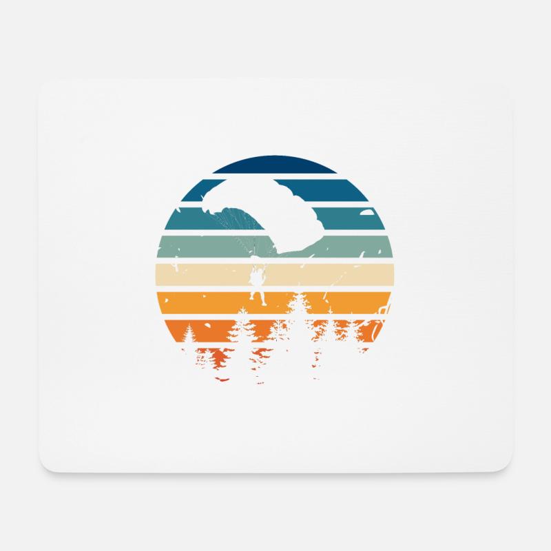 Retro-Fallschirm - Mousepad (Querformat) - Weiß