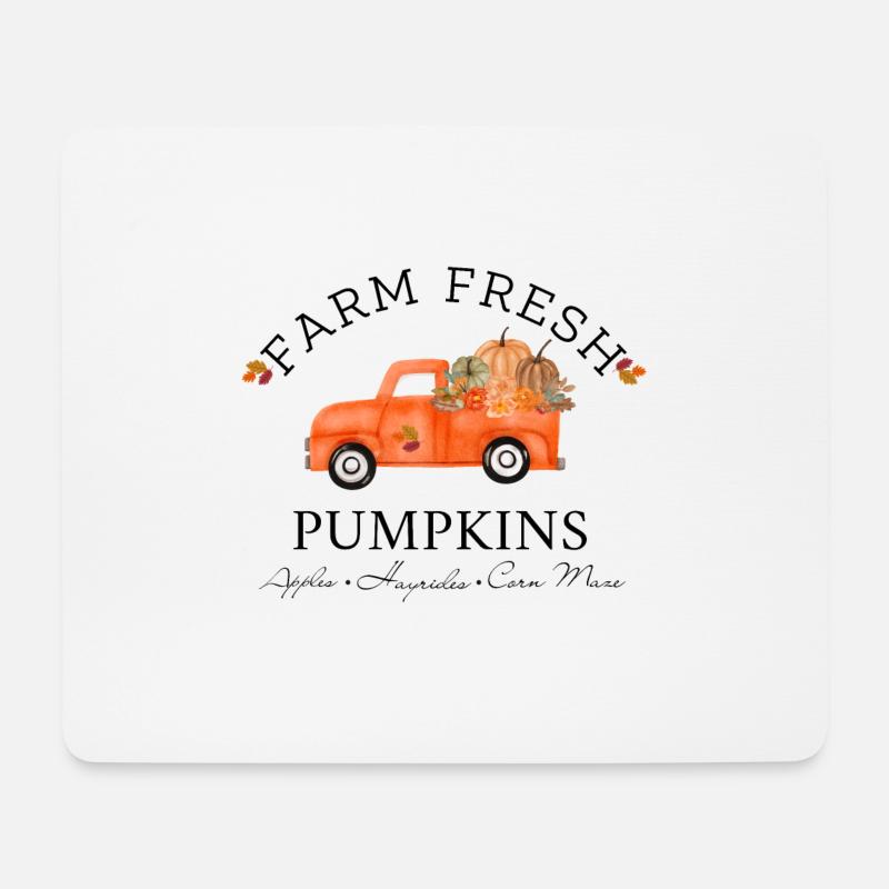 Farm Fresh Pumpkins - Kürbis Herbst Auto Vintage - Mousepad (Querformat) - Weiß