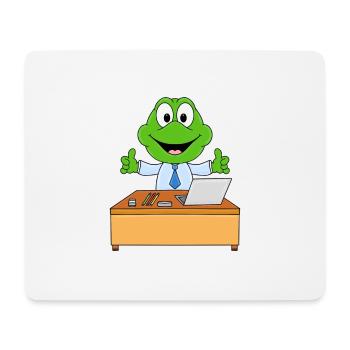 FROSCH - ARBEIT - BÜRO - CHEF - MITARBEITER - TIER - Mousepad (Querformat) - Weiß - Vorne