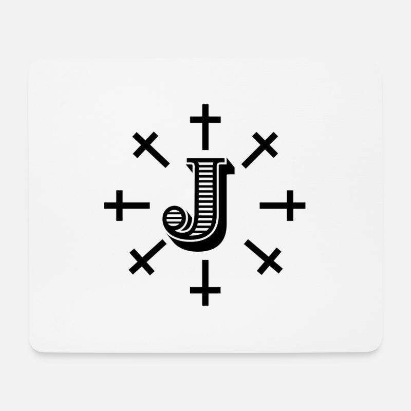 J - Mousepad (Querformat) - Weiß