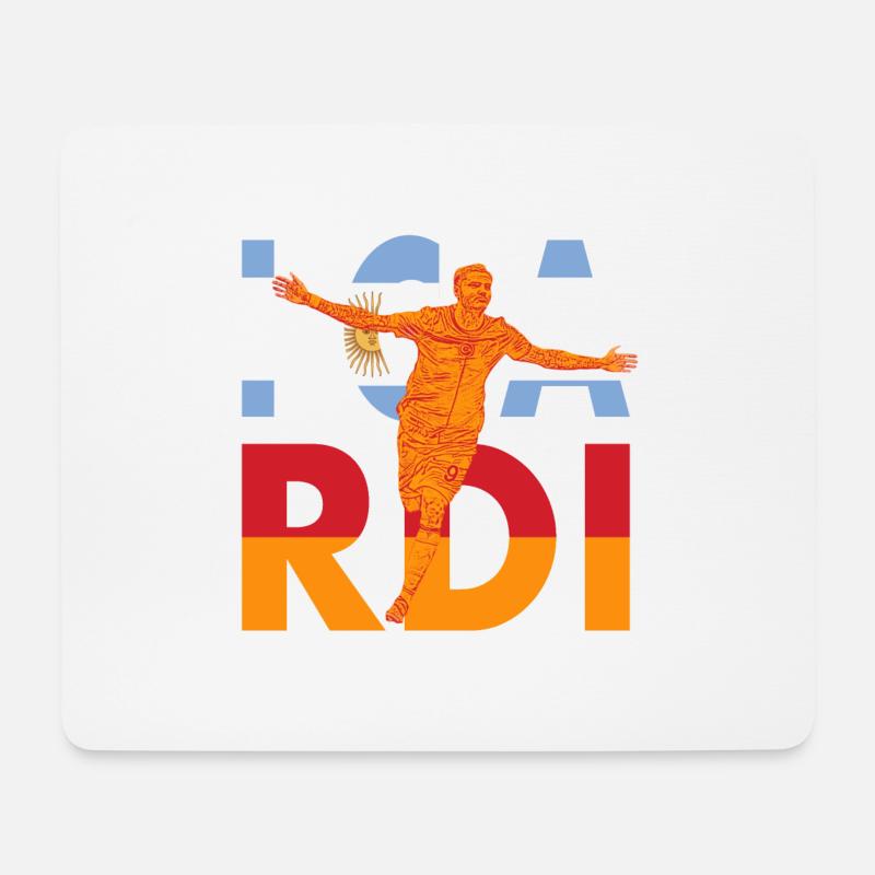 Mauro Icardi Argentinien Gelb Rot - Mousepad (Querformat) - Weiß
