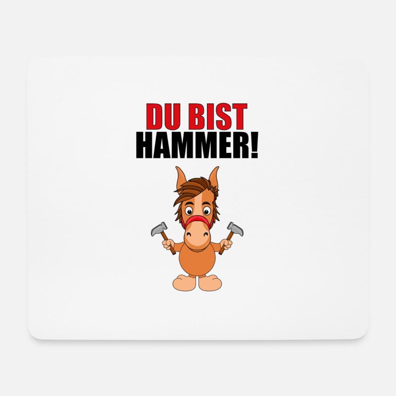 PFERD - PONY - PFERDE - DU BIST HAMMER! - Mousepad (Querformat) - Weiß