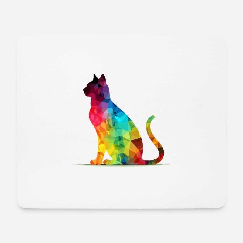 Pacho die bunte Katze - Mousepad (Querformat) - Weiß