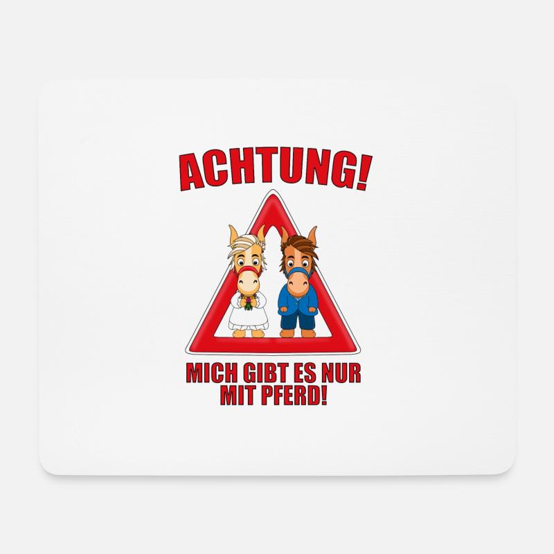 PFERDE - HOCHZEIT - BRAUT - BRÄUTIGAM - LIEBE - Mousepad (Querformat) - Weiß